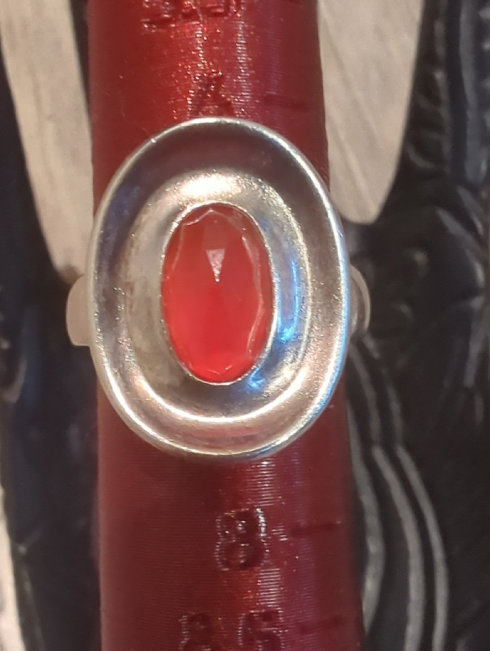 Robert Lee Morris Sterling Silver Carnelian Puddle Ring